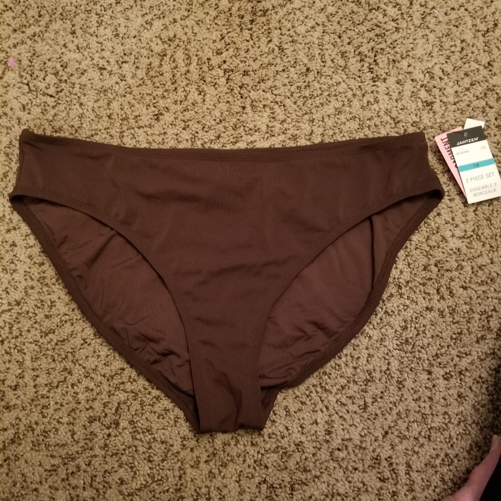 Jantzen brown swim bottoms Sz 16 nwt
